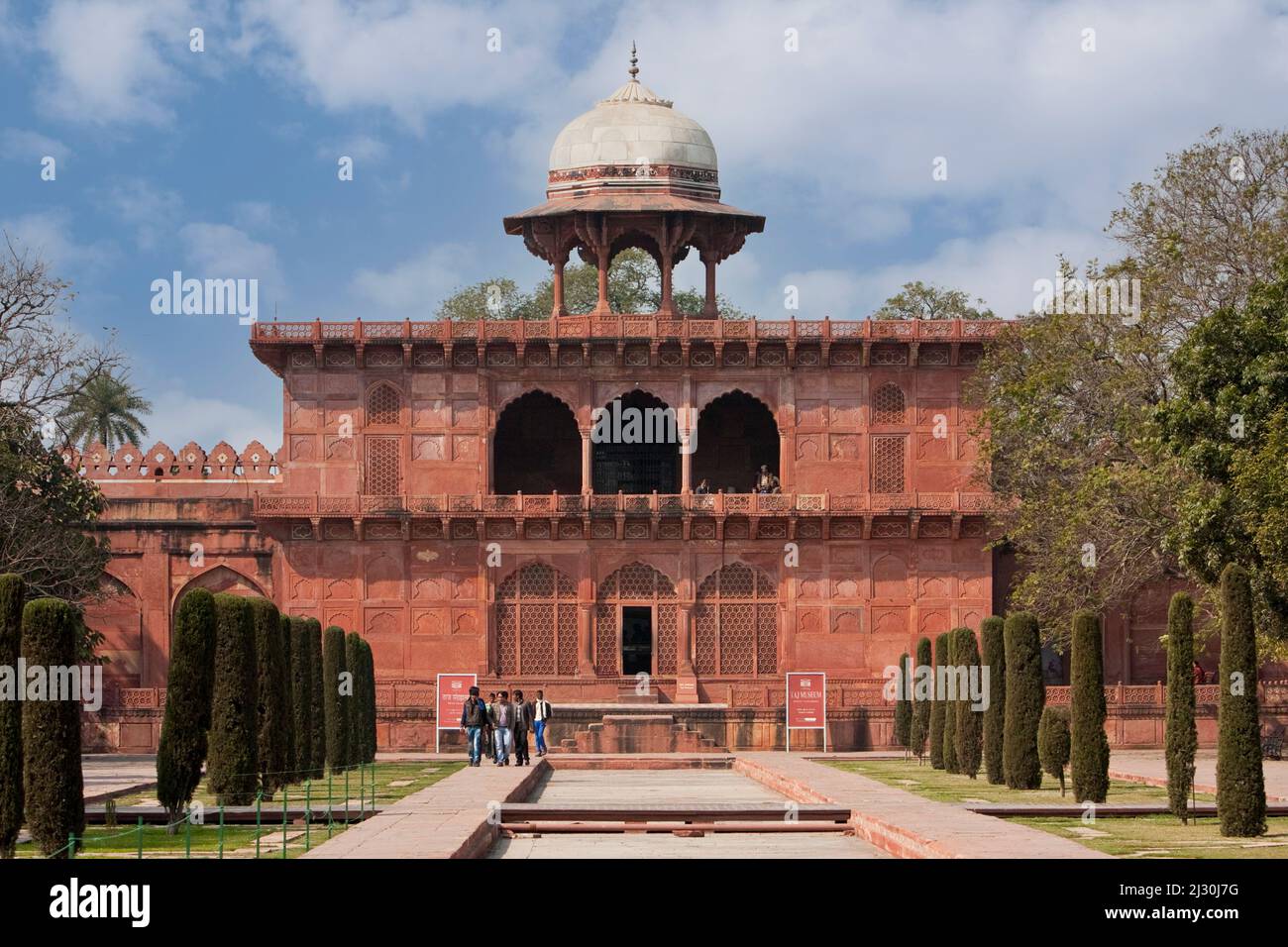 Agra, India.  Taj Mahal Museum, Chhatri on Roof. Stock Photo