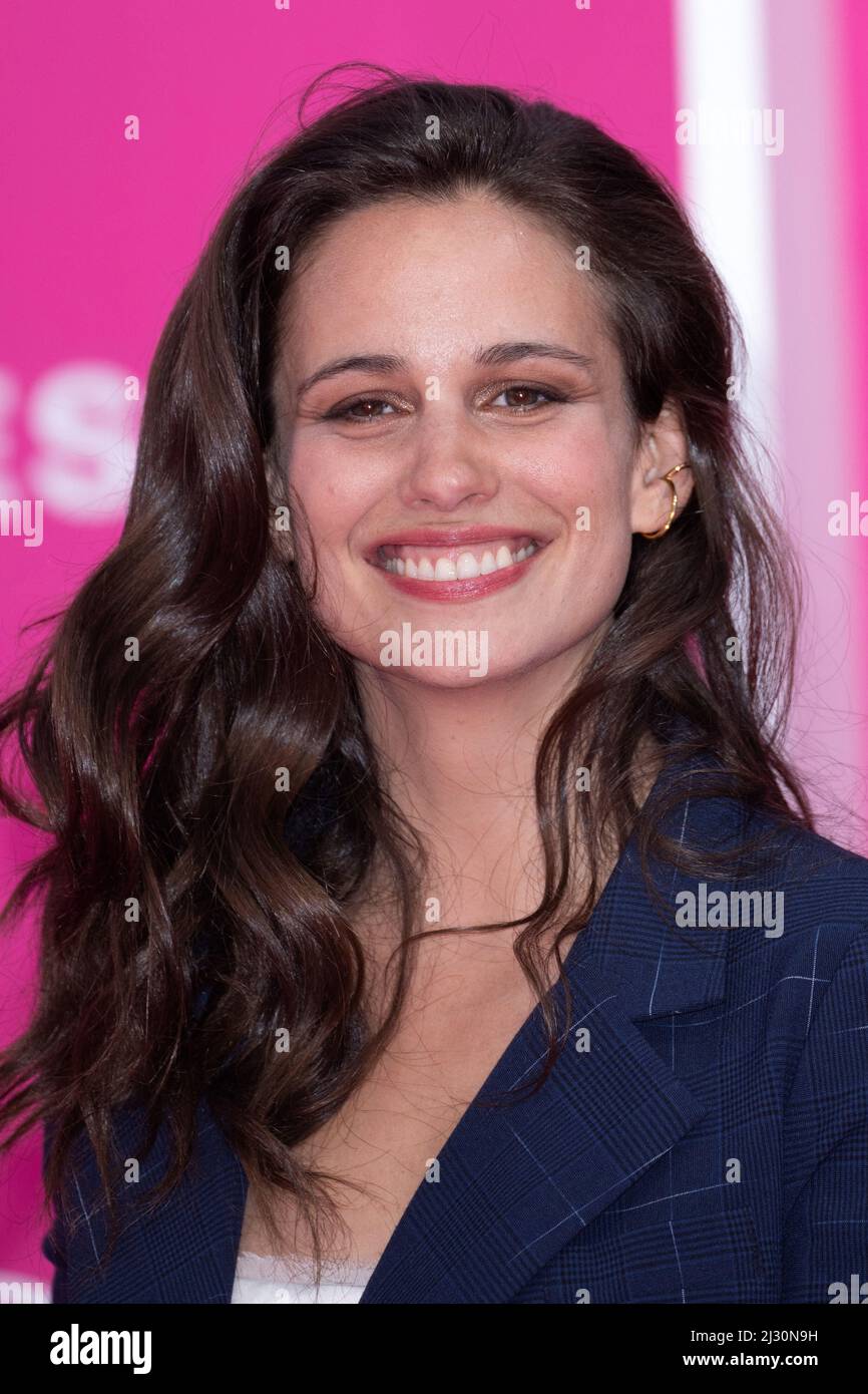 Lucie Lucas attends the pink carpet during the 5th Canneseries Festival