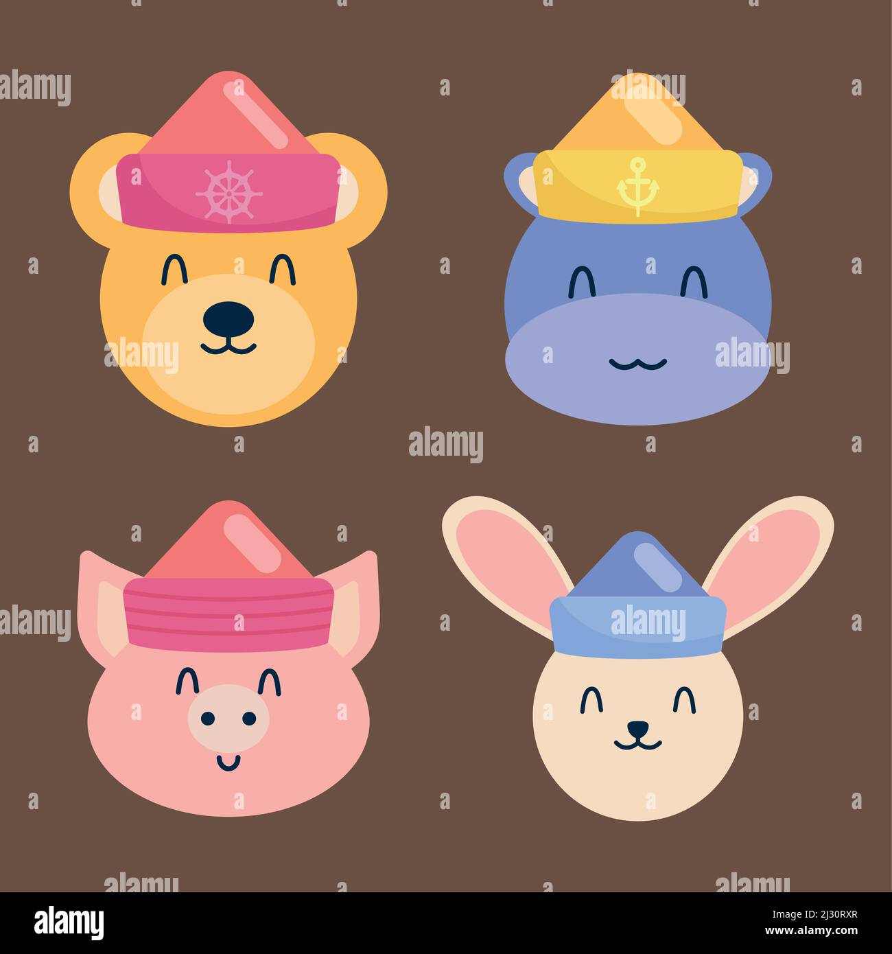 cute animals set Stock Vector Image & Art Alamy