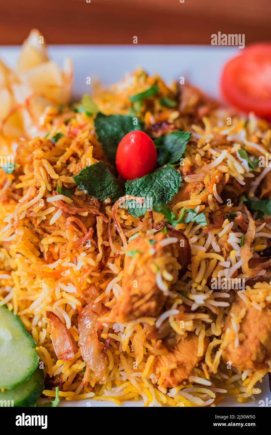 Biryani is a mixed rice dish originating among the Muslims of the