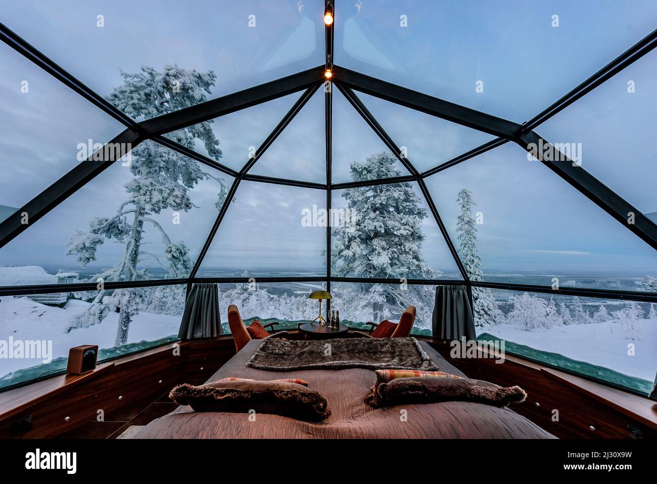 Glass igloo in Levi, Finland Stock Photo Alamy
