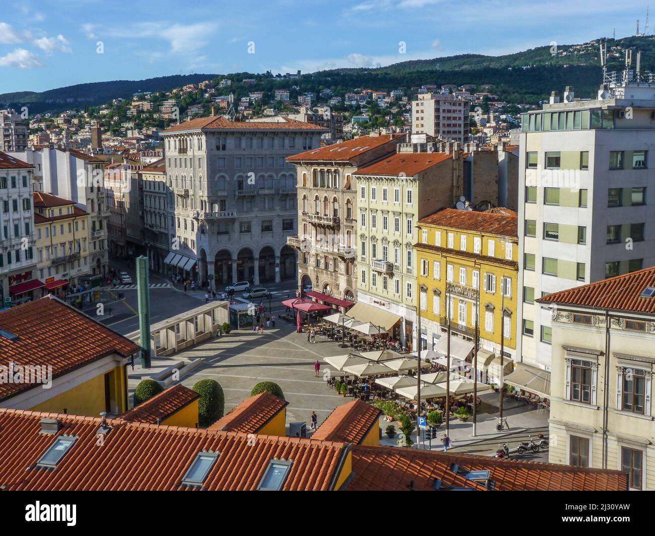 TRIESTE, ITALY - AUG 12, 2017: view to famous central market in Trieste, Italy. Trieste is a major tourist stopp point for people traveling to croatia Stock Photo