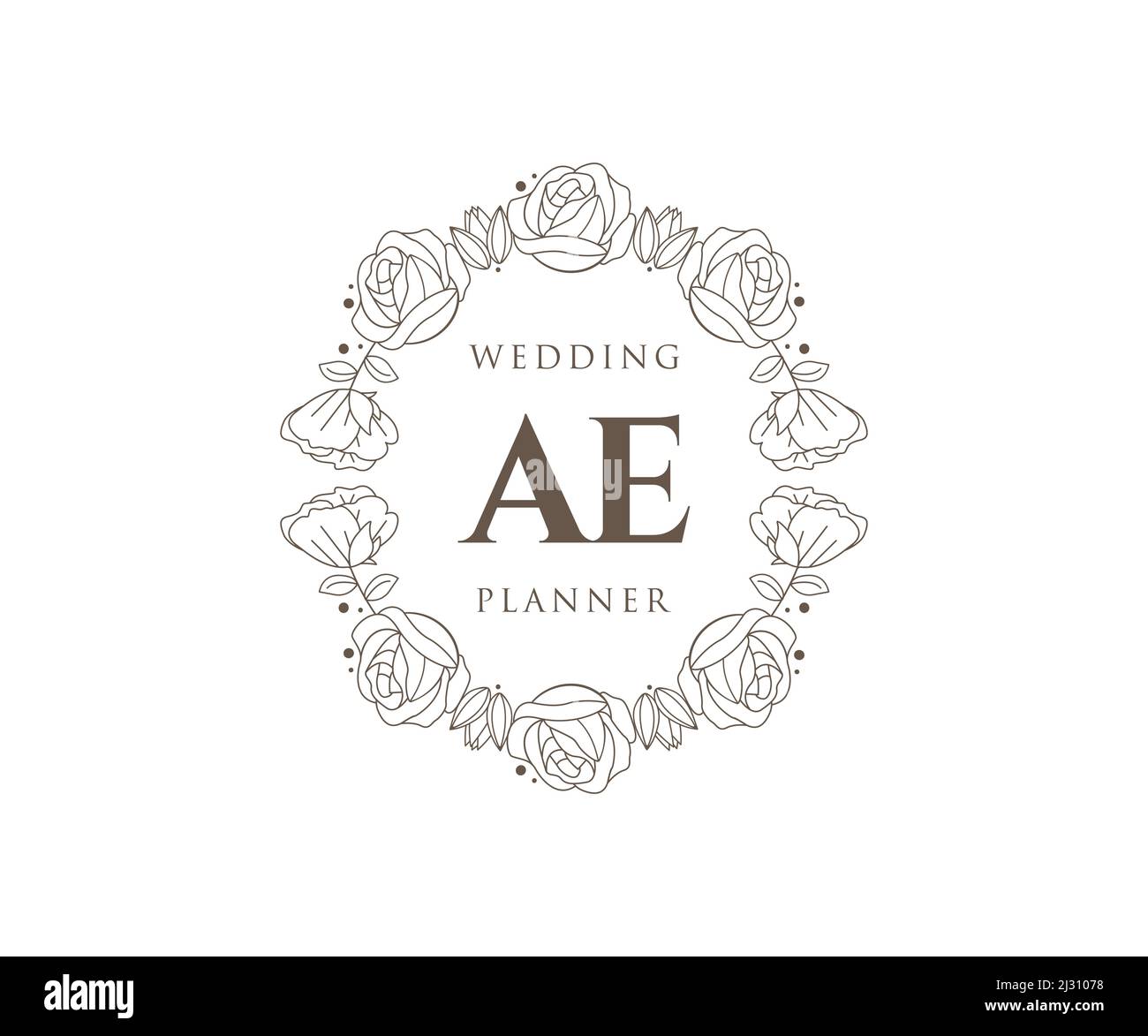AE Initials letter Wedding monogram logos collection, hand drawn modern ...