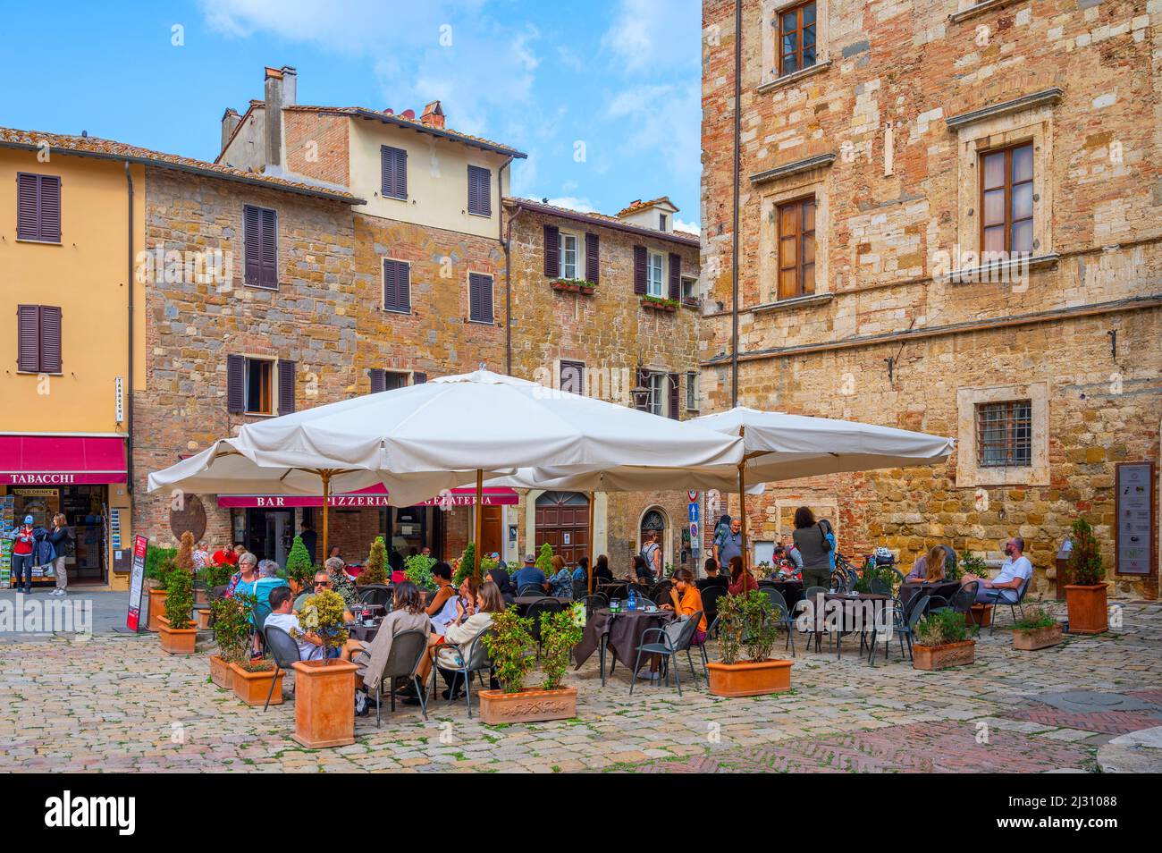 Piazza Grande, Montepulciano, Val di Chiana, Province of Siena, Brunello Wine Route, Toscana, Italy Stock Photo