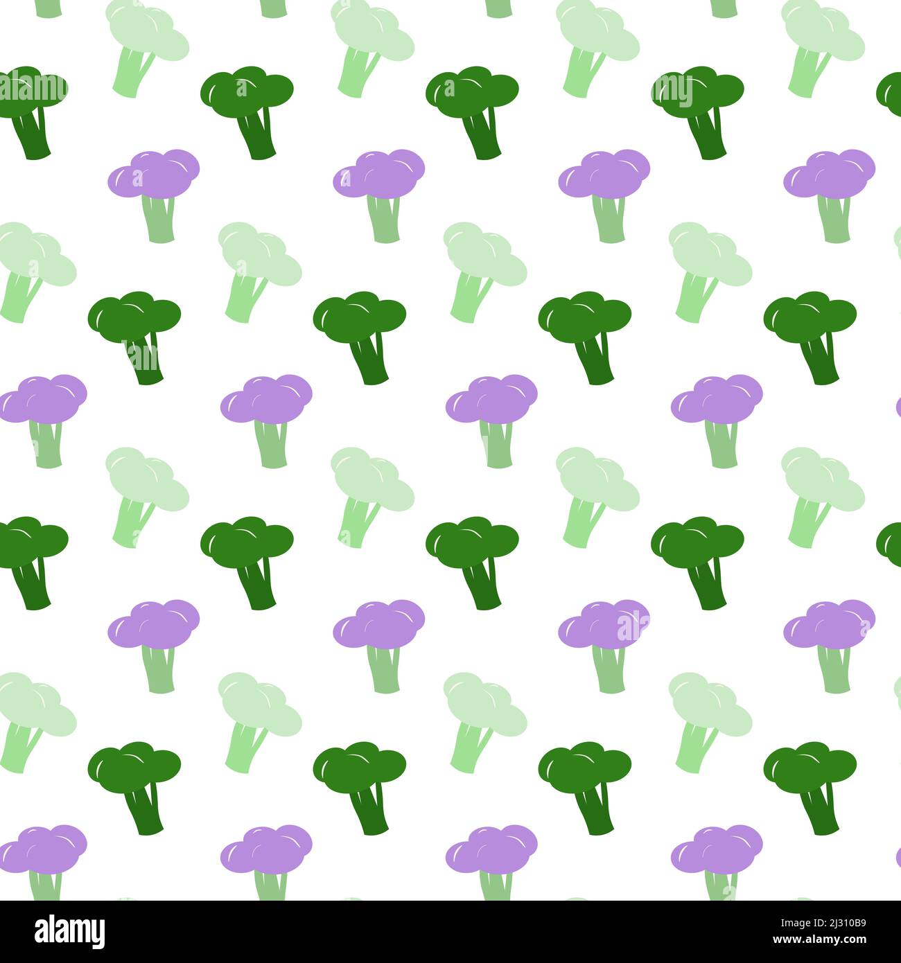 Pattern with cauliflower and broccoli. Vector drawing Stock Vector