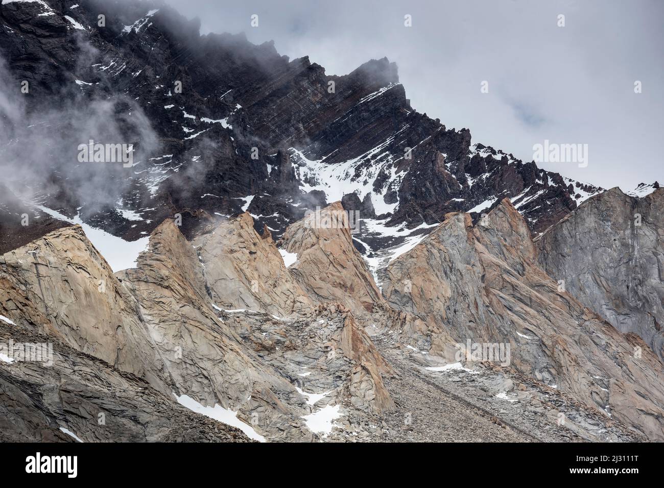 Sharp-edged rocks, Torres del Paine National Park, Patagonia, Ăšltima ...