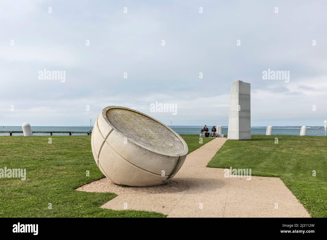 NEWPORT, USA - SEP 23, 2017: famous Newport Portuguese Discovery Monument . The monument was constructed at Brenton Point, Newport, RI in 1988. Stock Photo