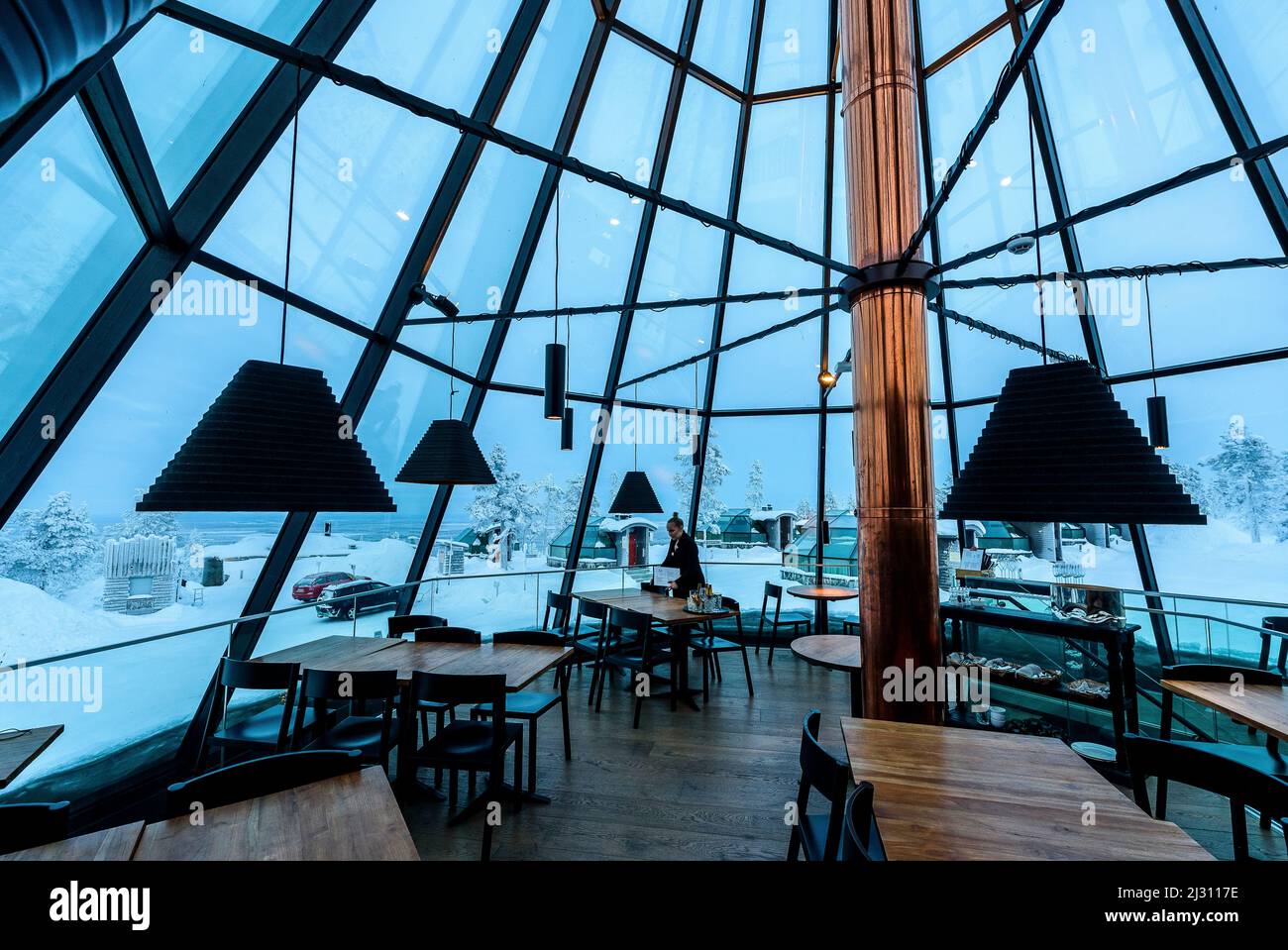 Glass igloo in Levi, Finland Stock Photo