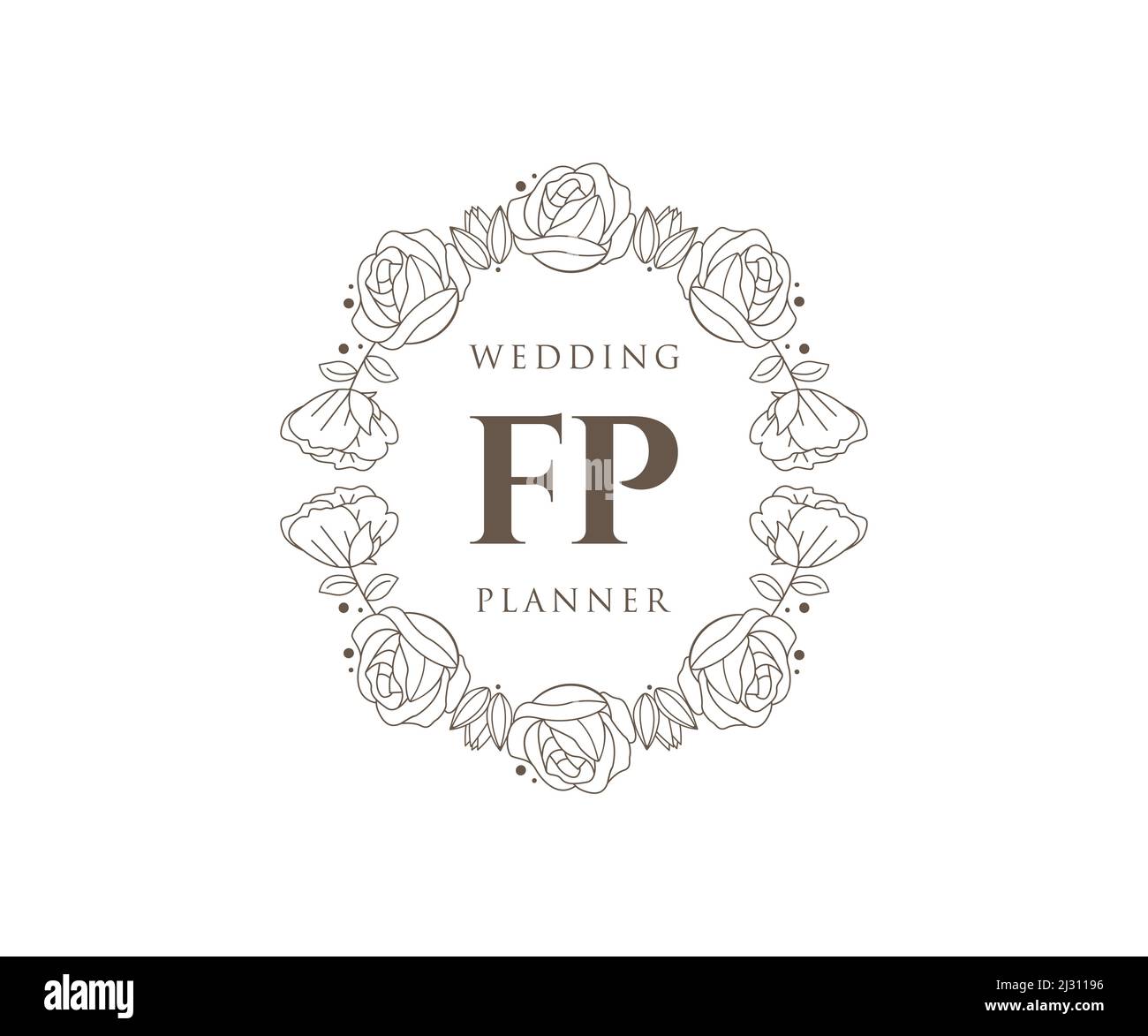 FP Initials letter Wedding monogram logos collection, hand drawn modern ...