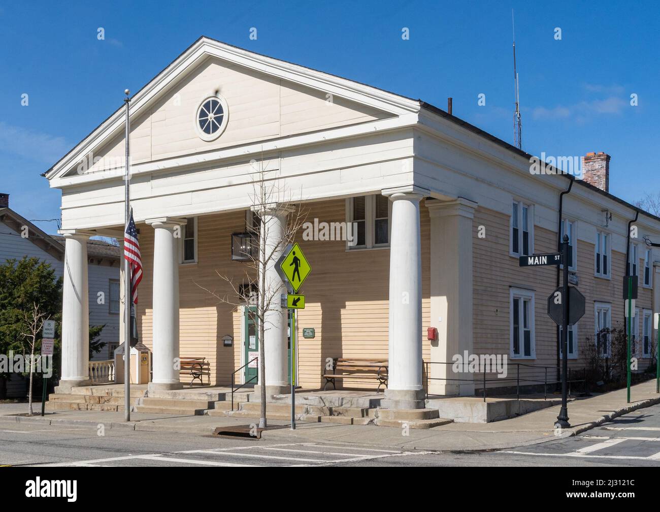 Warwick, NY USA April 2, 2022 A landscape three quater view of