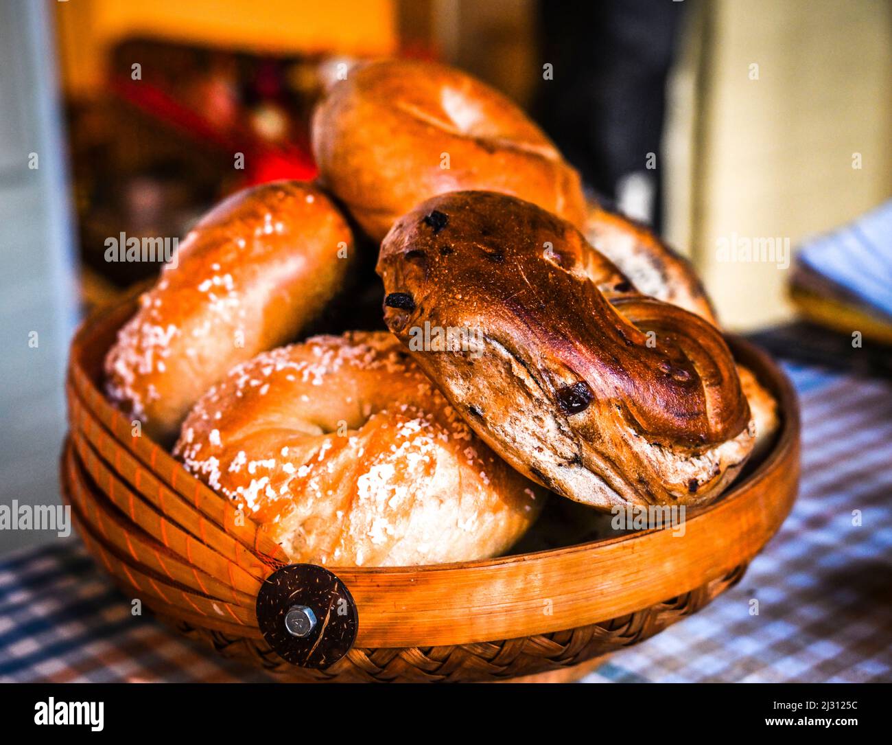 New York bagels for breakfast Stock Photo