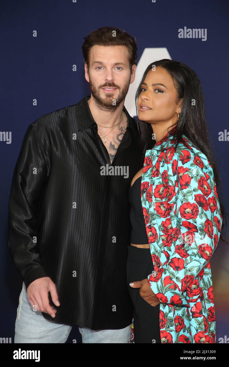 Los Angeles, Ca. 4th Apr, 2022. Matt Pokora and Christina Milian at the  premiere Ambulance at The Academy Museum of Motion Pictures in Los Angeles,  California on April 4, 2022. Credit: Faye