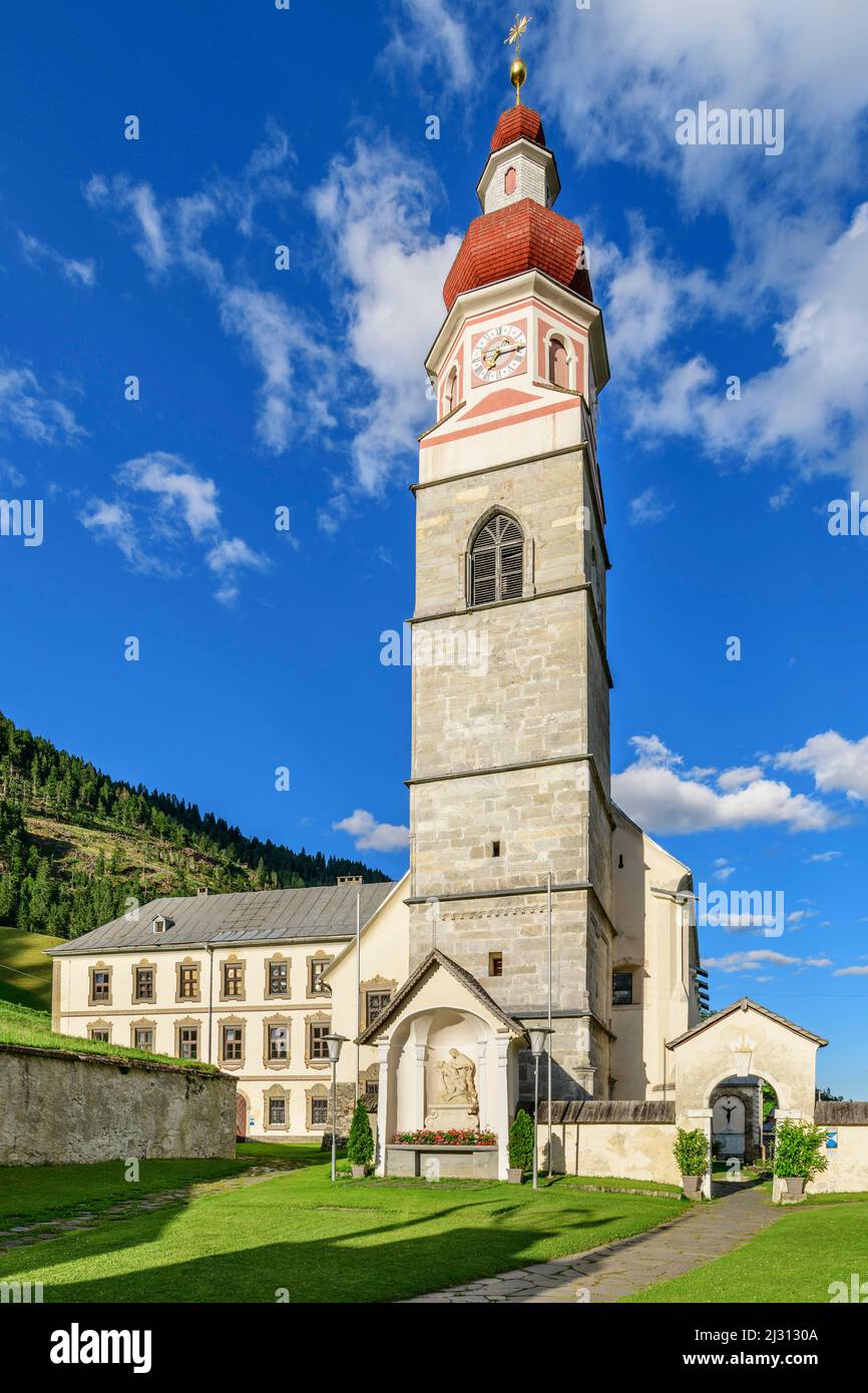 Pilgrimage church Maria Schnee with Servite Monastery, Maria Luggau, Lesachtal, Carnic Alps, Carinthia, Austria Stock Photo