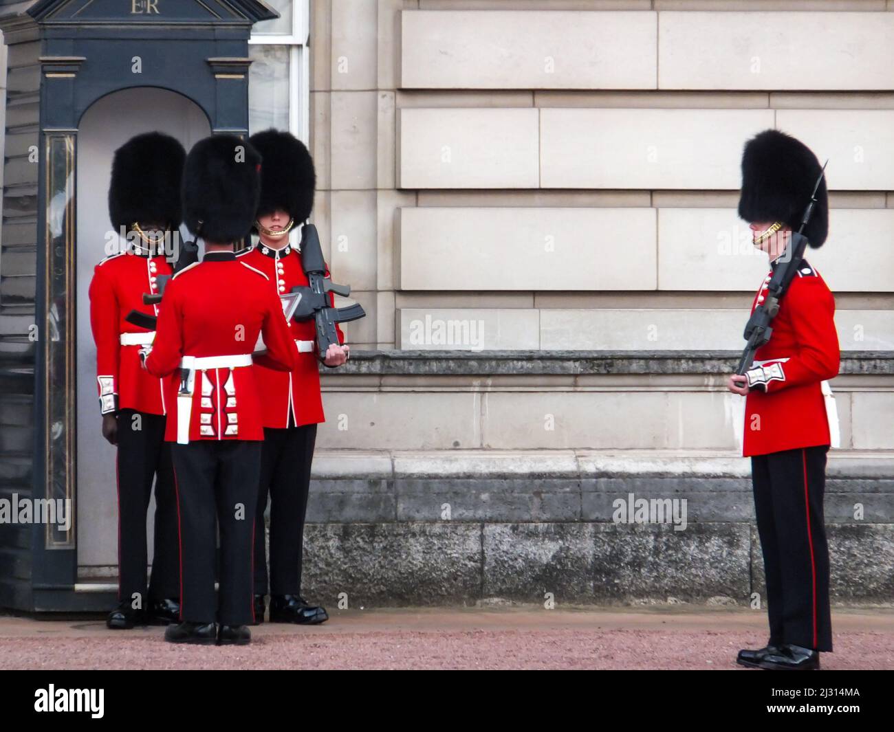 The iconic changing of the Queen's Guard at Buckingham Palace in London