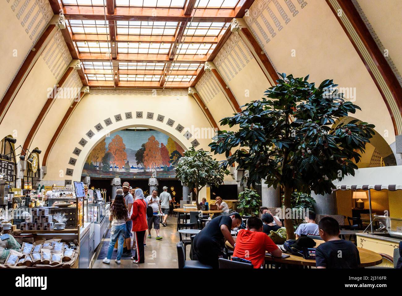Interior of Roberts Cafe Jugend, Art Nouveau, Helsinki, Finland Stock Photo