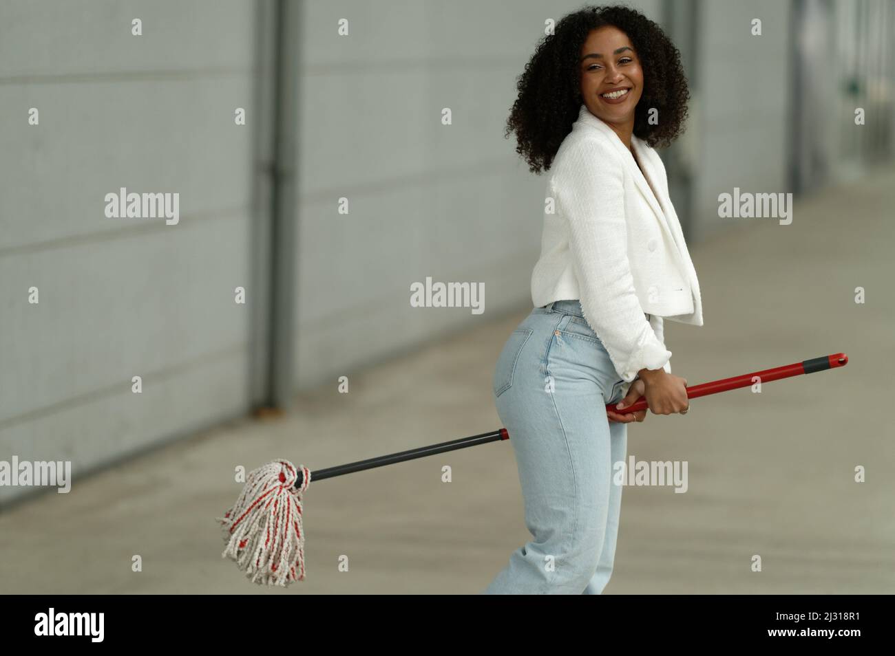 Cologne, Germany. 04th Apr, 2022. Blocking period until April 5. Actress Féréba Koné stands at a press event for the RTL TV series 'Alles was zählt' on the grounds of MMC Studios. Credit: Henning Kaiser/dpa/Alamy Live News Stock Photo