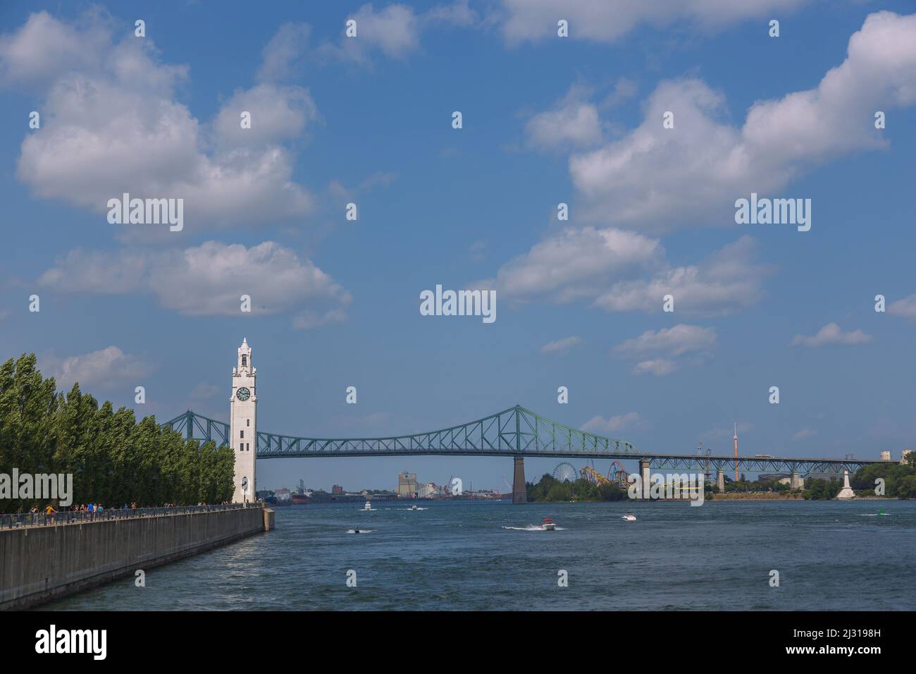 Montreal; Clock Tower Quay, Jacques Cartier Bridge Stock Photo Alamy