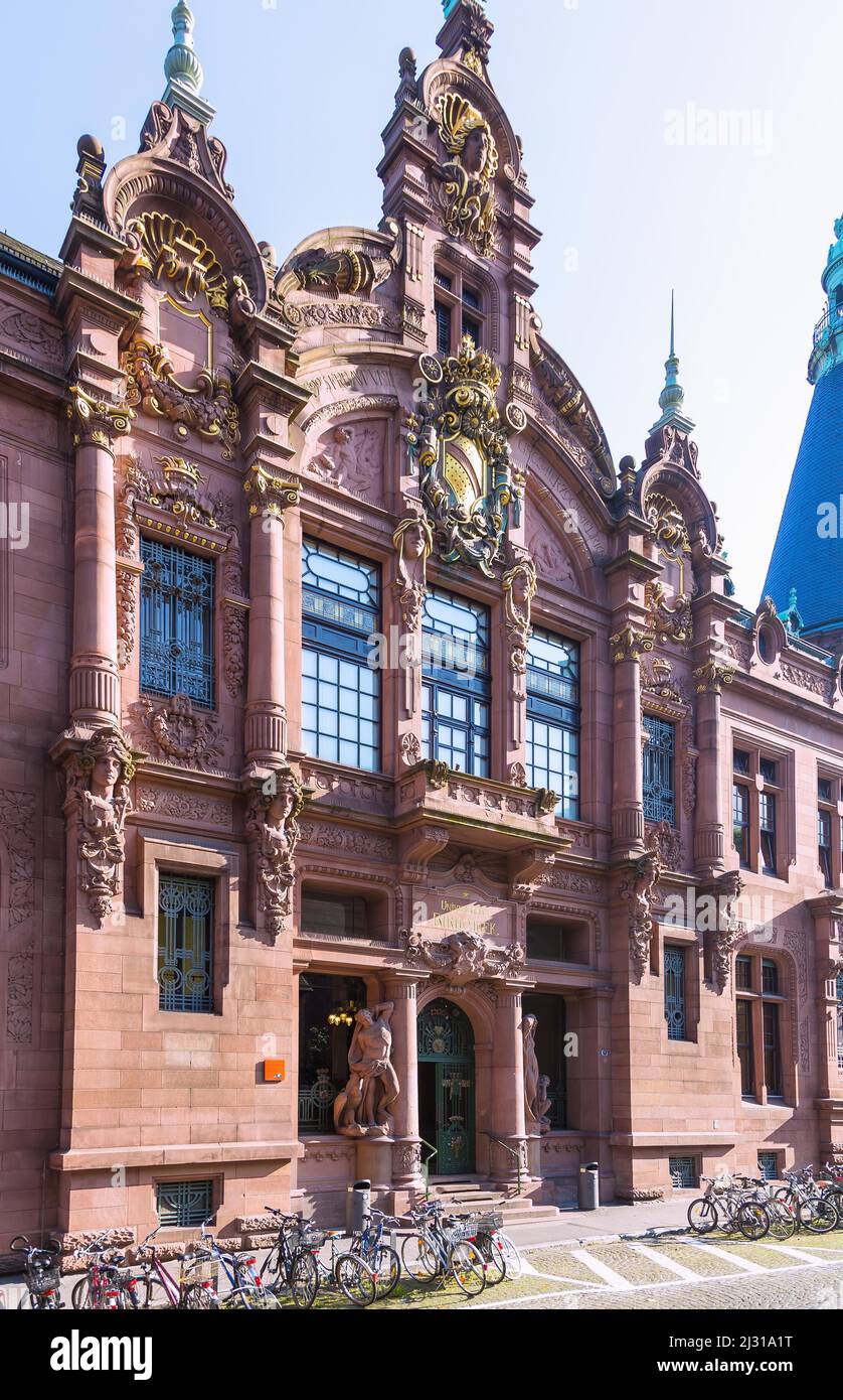 Heidelberg, University Library, main facade Stock Photo