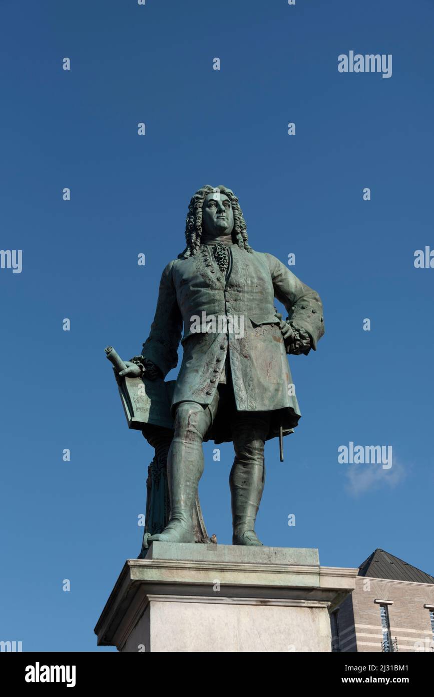 Handel monument, Halle an der Saale, Saxony-Anhalt, Germany Stock Photo