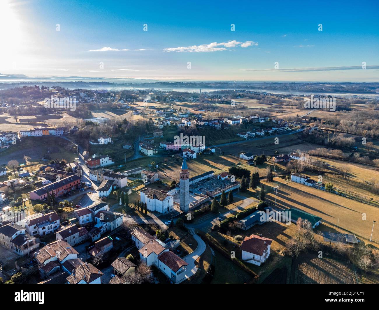 Villages on the morainic hills of central Friuli Stock Photo - Alamy