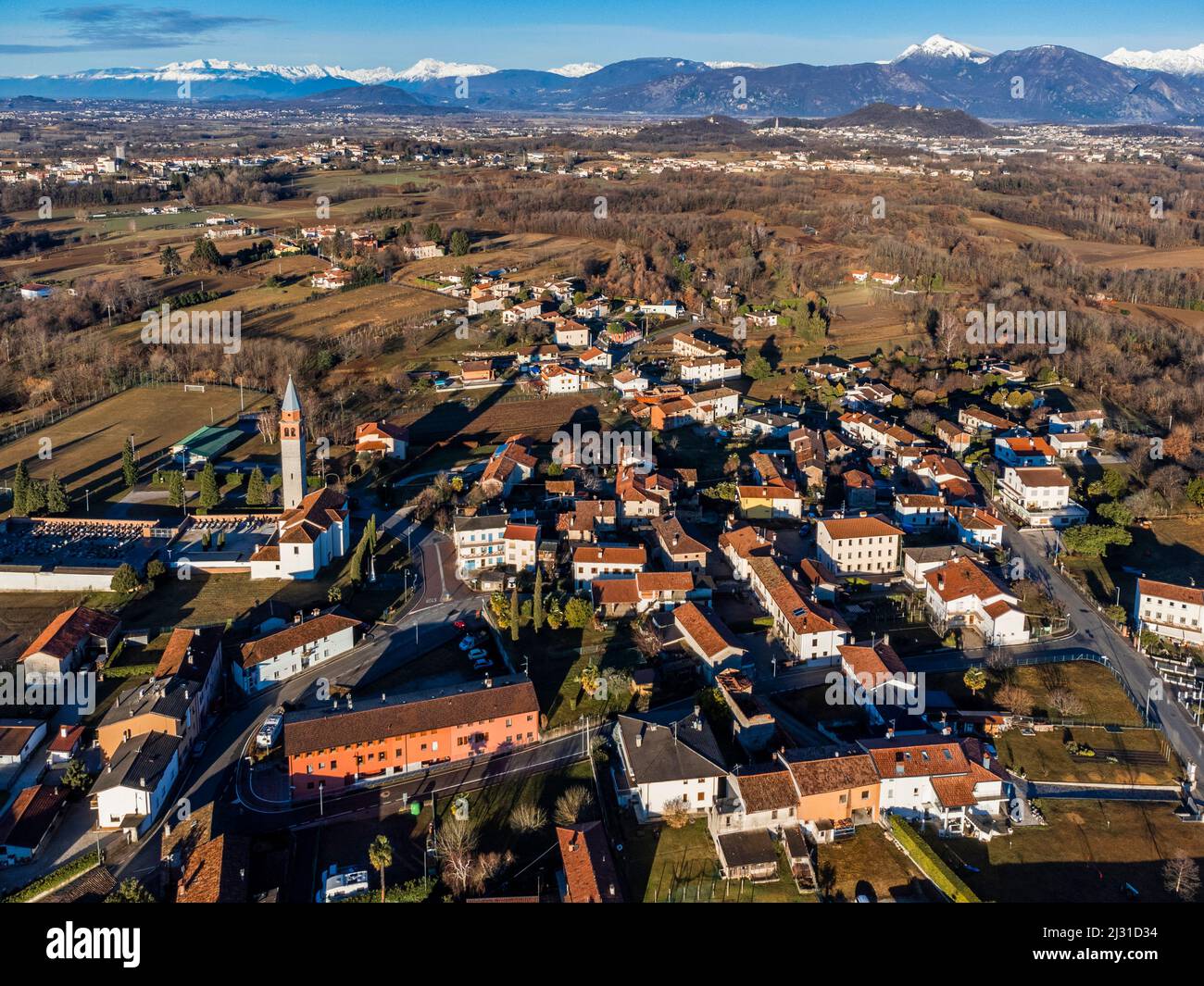 Villages on the morainic hills of central Friuli Stock Photo - Alamy