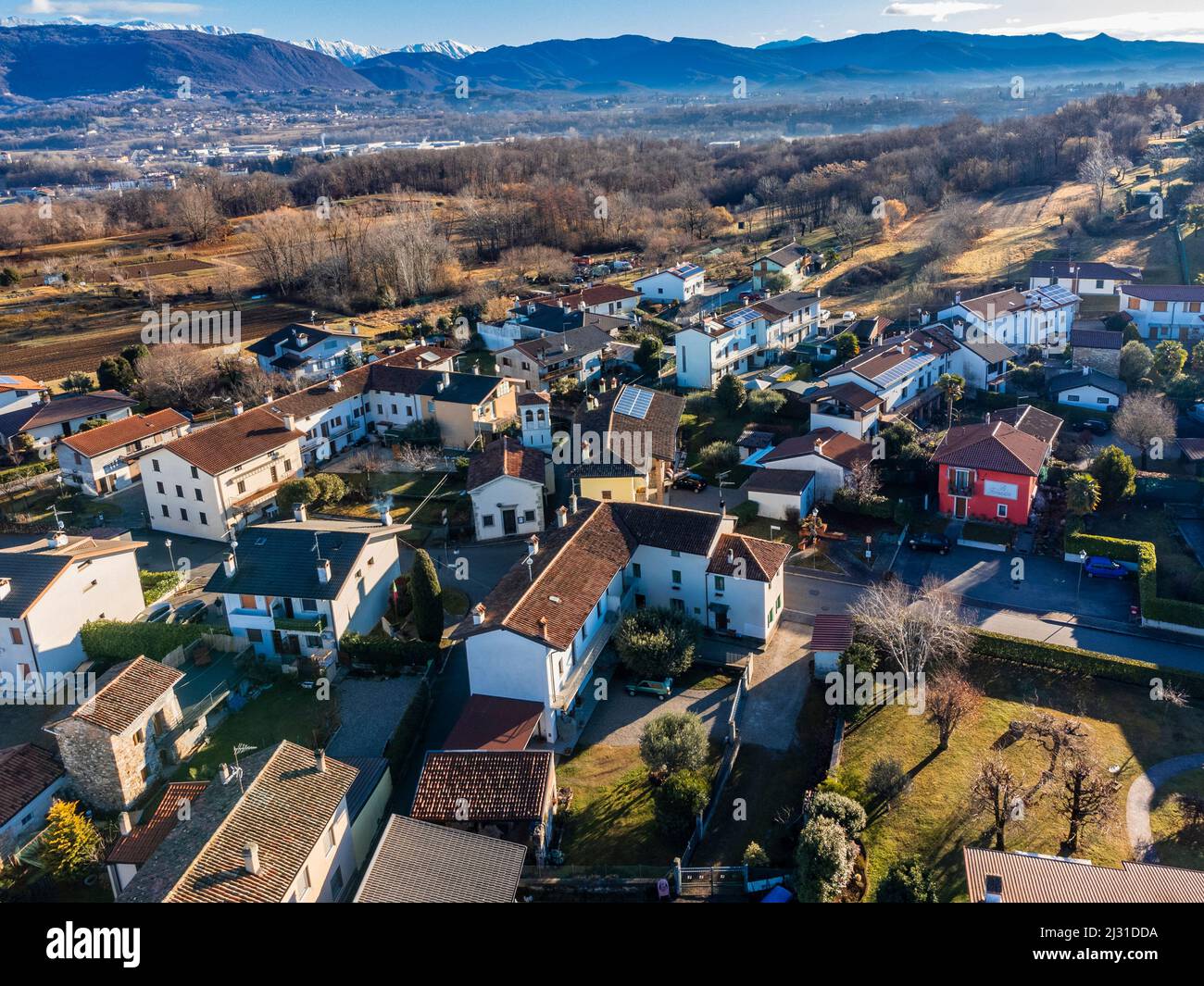 Villages on the morainic hills of central Friuli Stock Photo - Alamy
