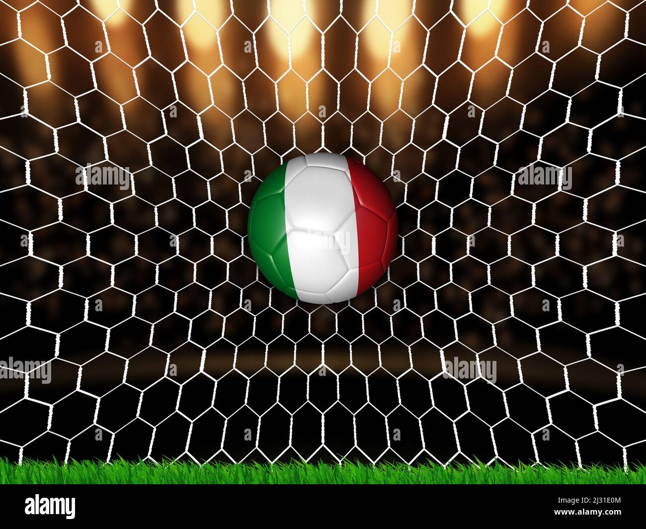 a Italian soccer ball in a net Stock Photo Alamy