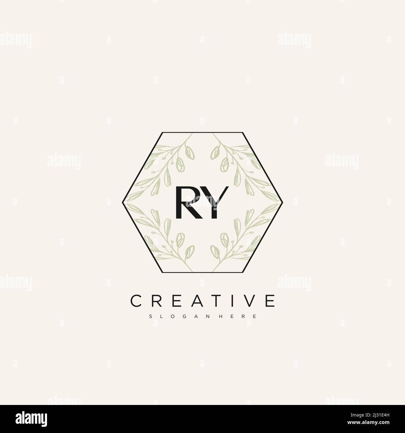 RY Initial Letter Flower Logo Template Vector premium vector Stock Vector