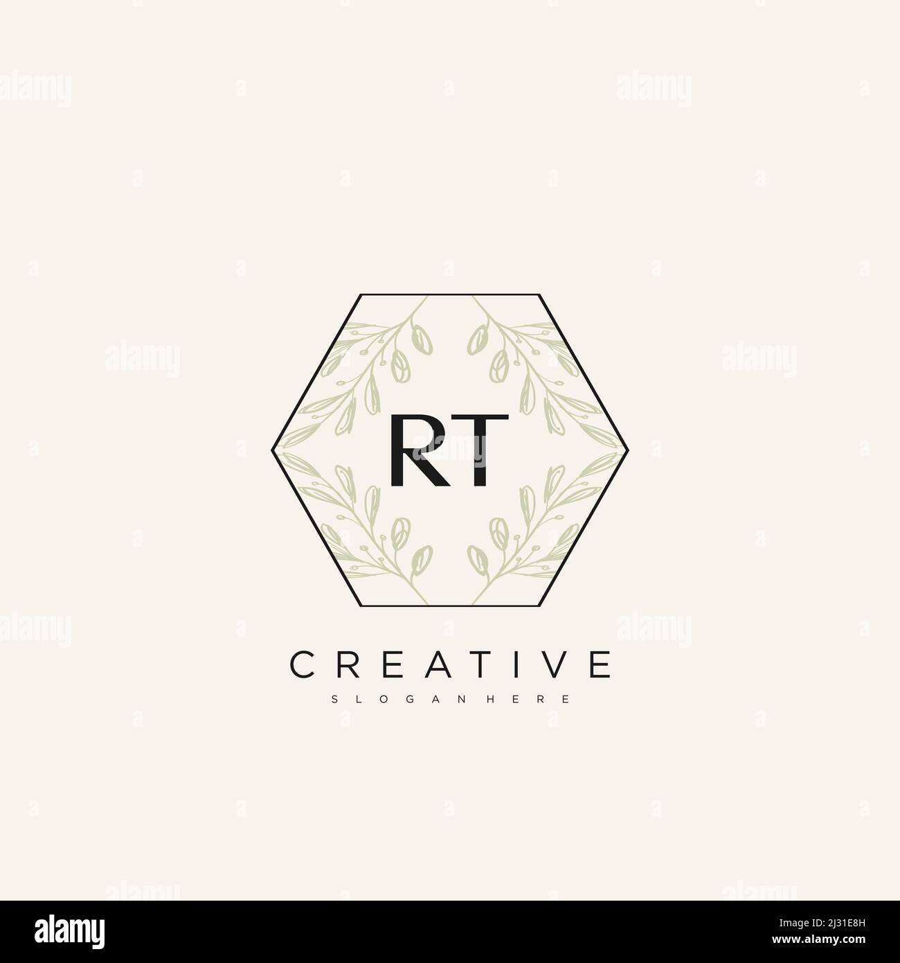 RT Initial Letter Flower Logo Template Vector premium vector Stock Vector
