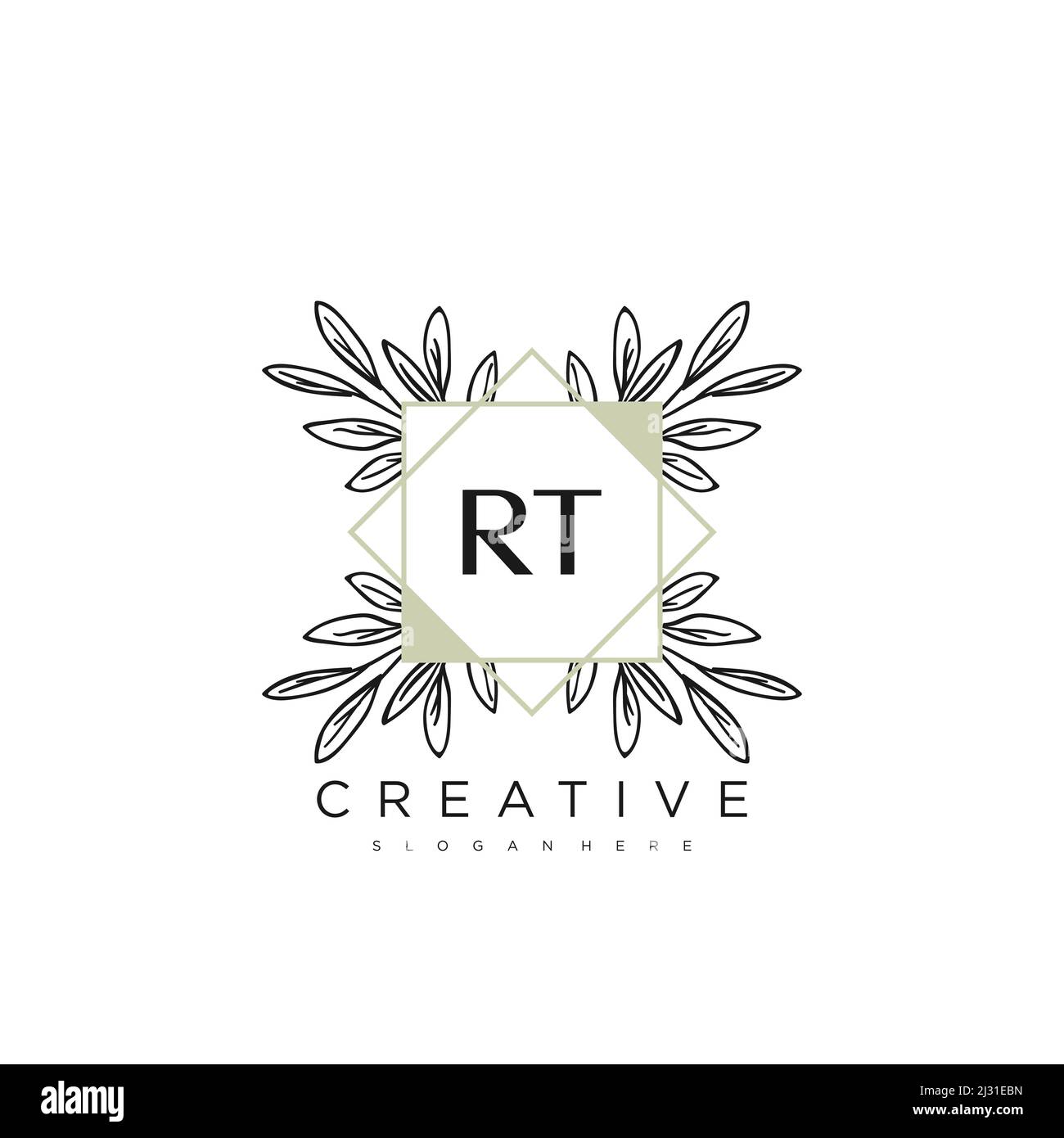 RT Initial Letter Flower Logo Template Vector premium vector Stock Vector