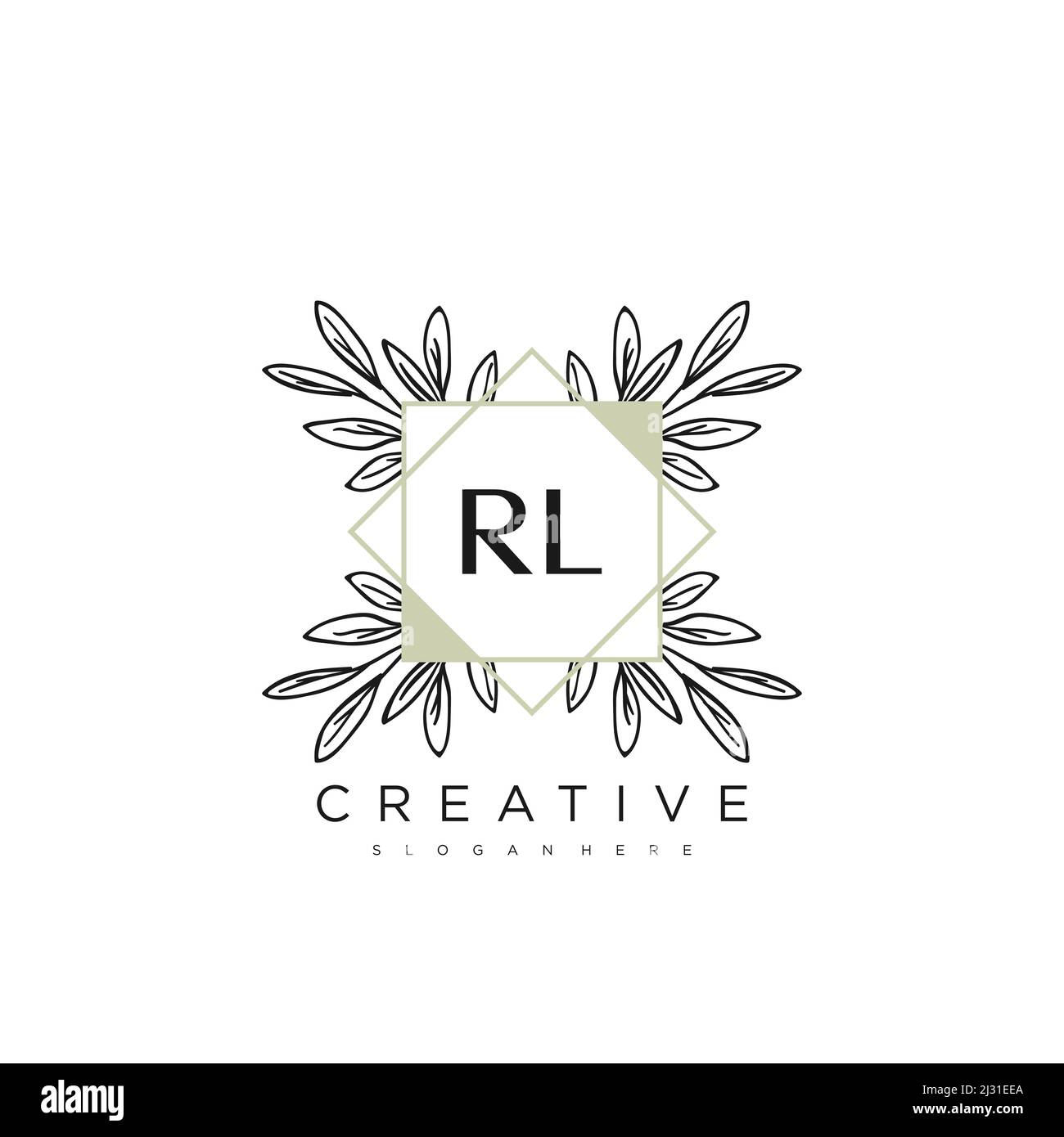 RL Initial Letter Flower Logo Template Vector premium vector Stock Vector
