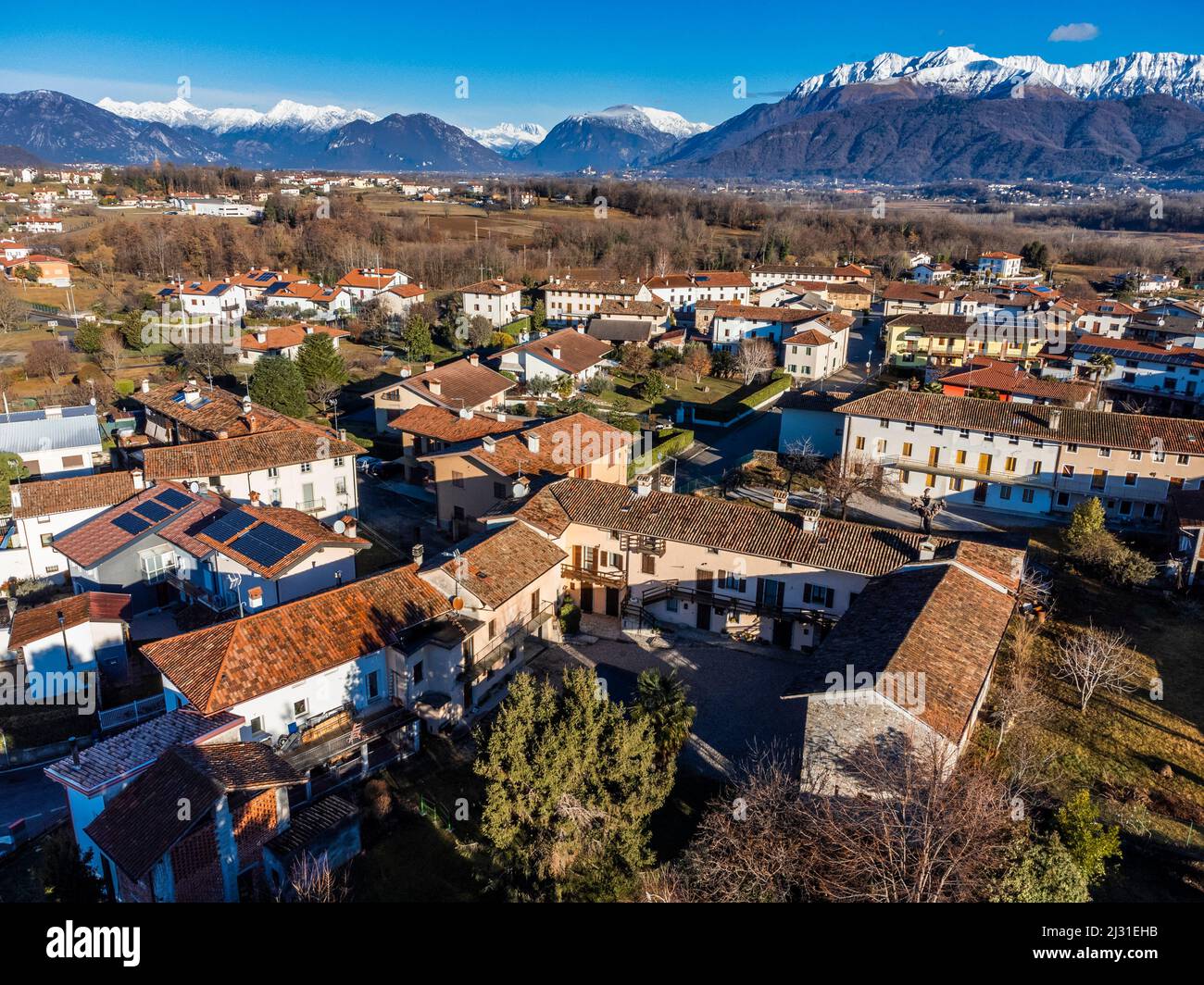 Villages on the morainic hills of central Friuli Stock Photo - Alamy