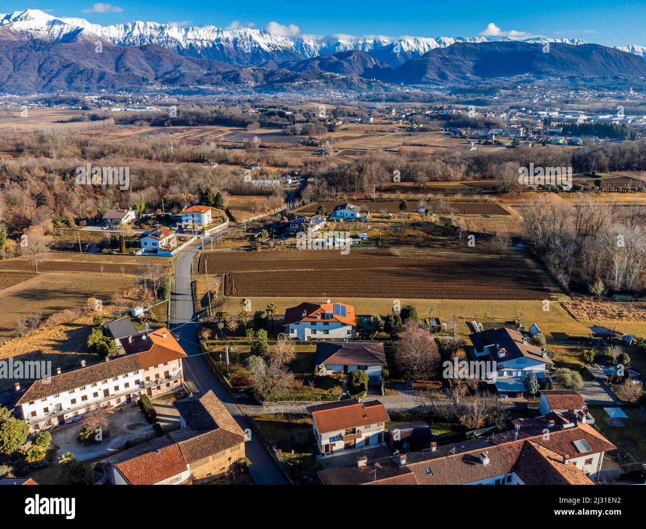 Villages on the morainic hills of central Friuli Stock Photo - Alamy