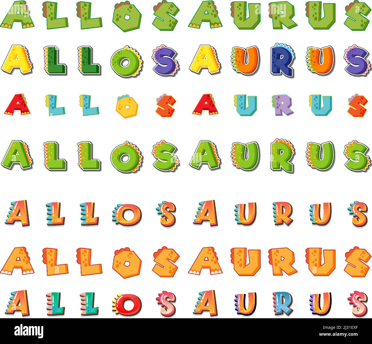 Font design for allosaurus illustration Stock Vector Image & Art - Alamy