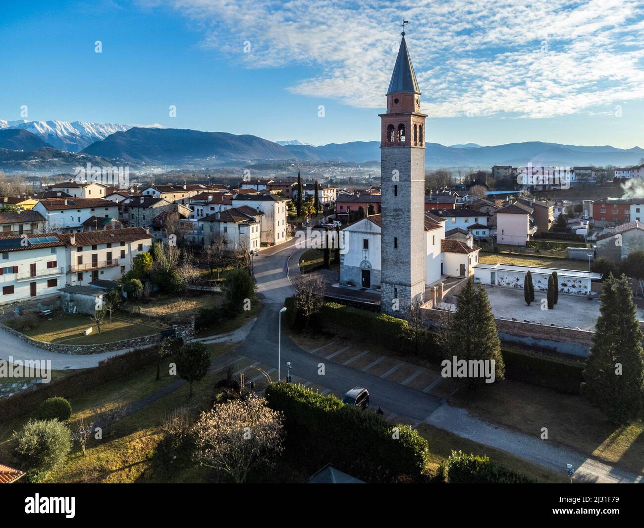 Villages on the morainic hills of central Friuli Stock Photo - Alamy