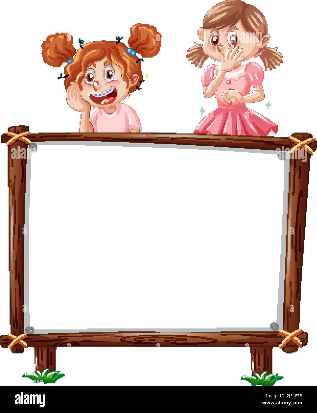 Board template with happy kids illustration Stock Vector Image & Art ...