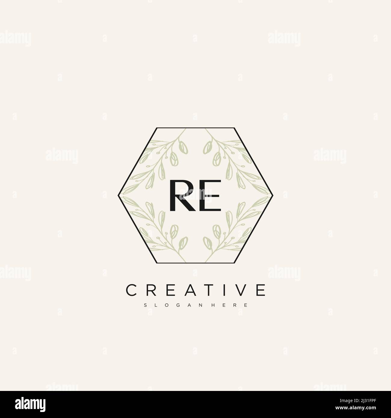 RE Initial Letter Flower Logo Template Vector premium vector Stock Vector