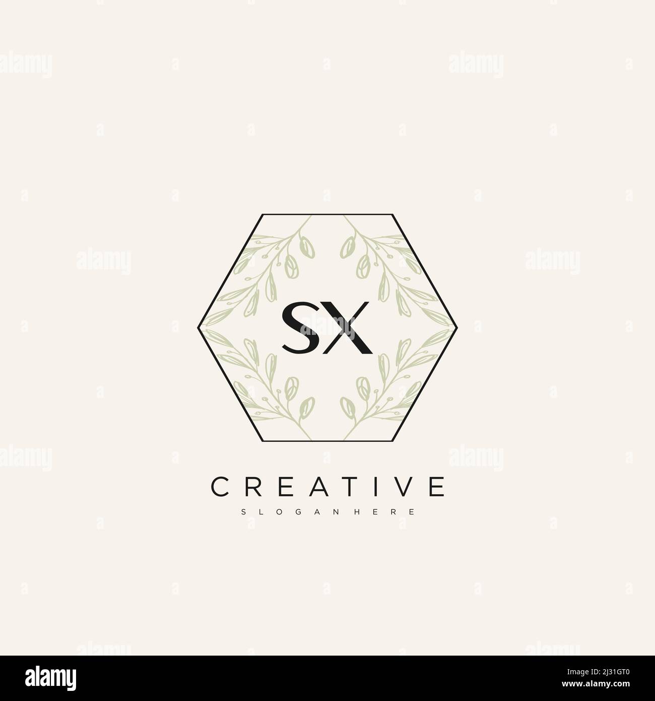 SX Initial Letter Flower Logo Template Vector premium vector Stock Vector