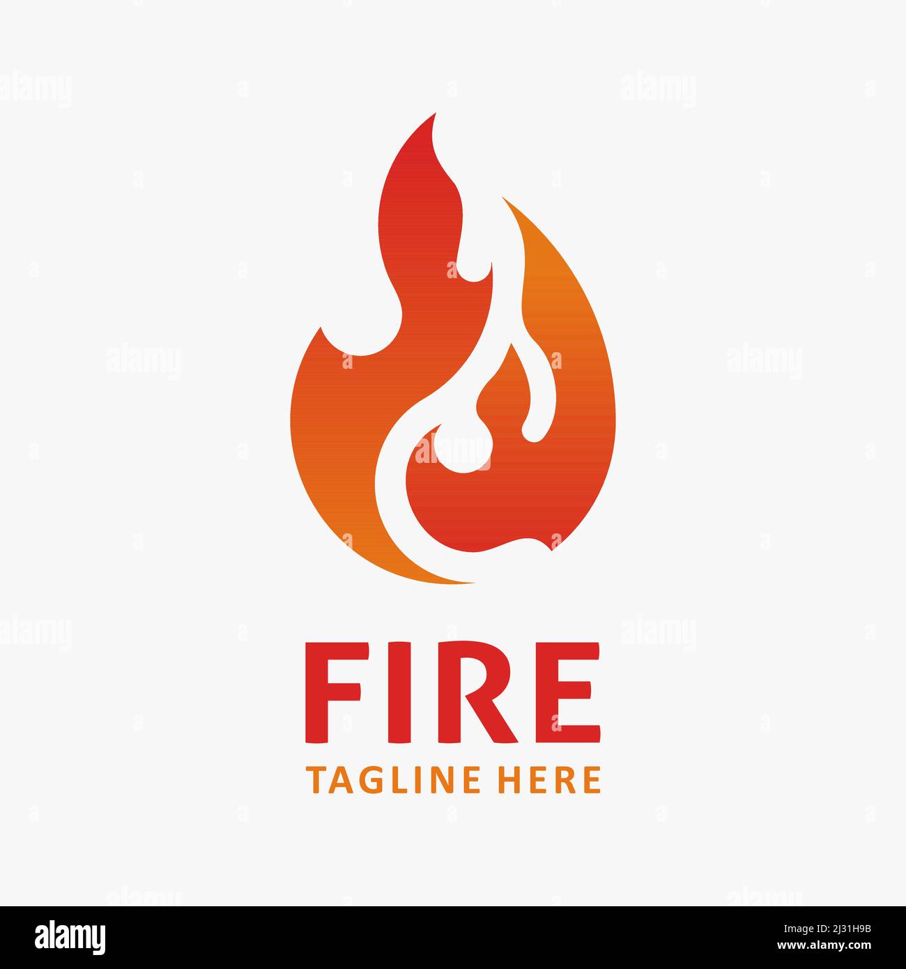 Burning fire logo design Stock Vector