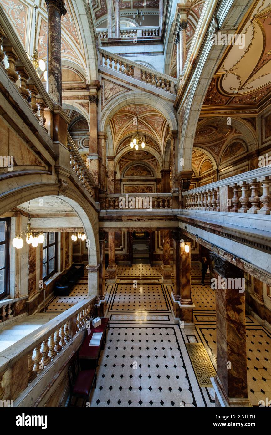 Marble Staircase, Entrance, Town Hall, Architectural Monument, Staircase, City Chambers, Glasgow, Scotland UK Stock Photo