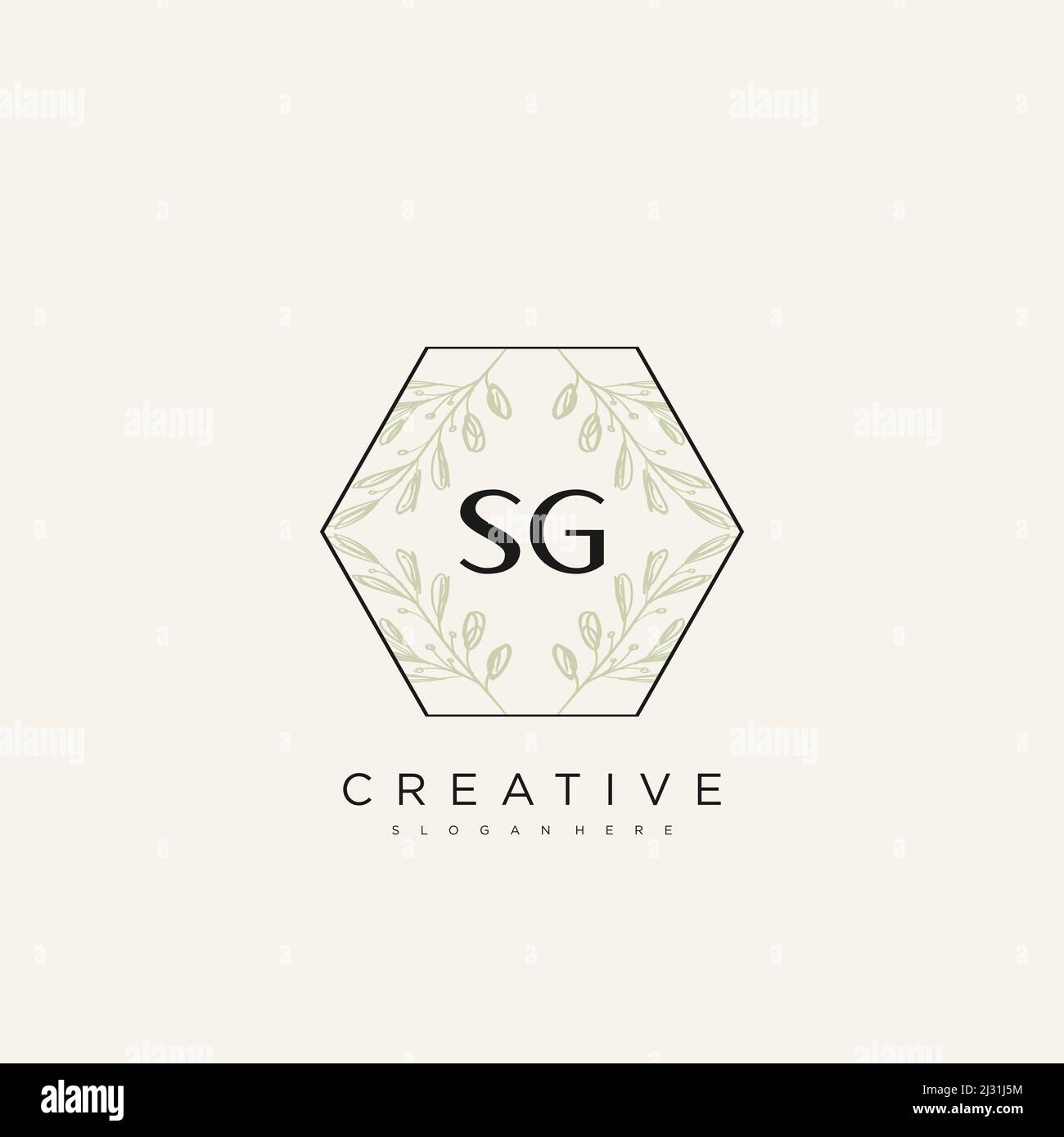 SG Initial Letter Flower Logo Template Vector premium vector Stock Vector