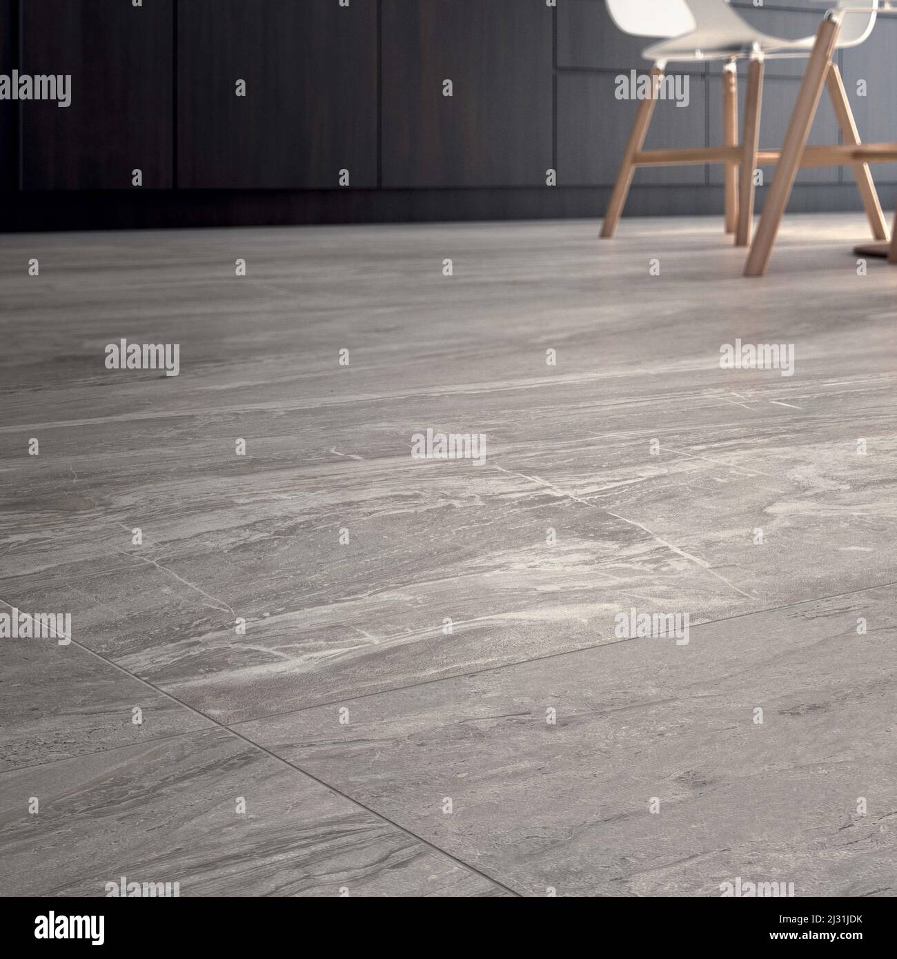 Modern interior design of room with elegant gray tiles, seamless ...