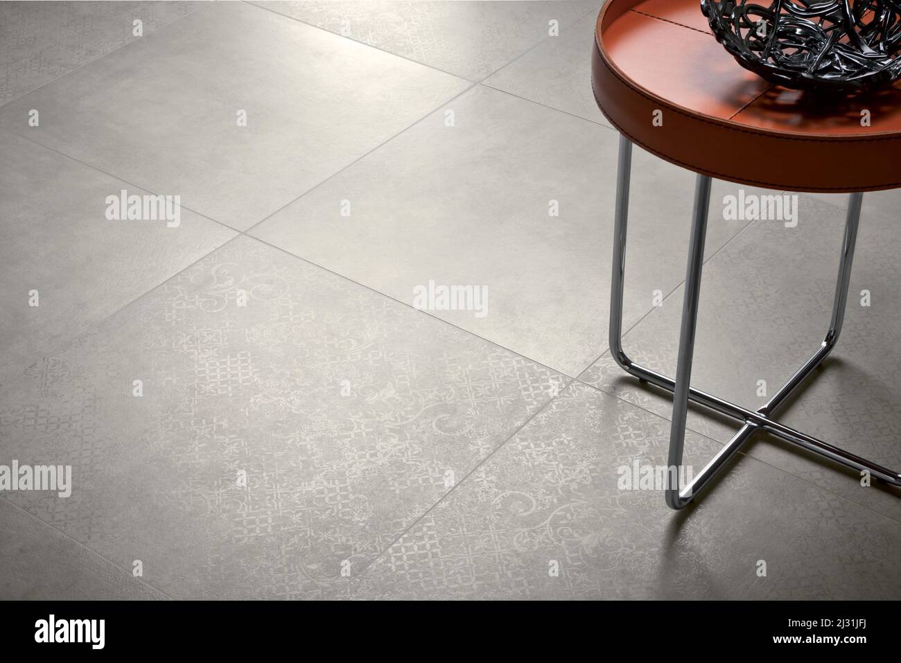 Modern interior design of room with elegant gray tiles, seamless ...
