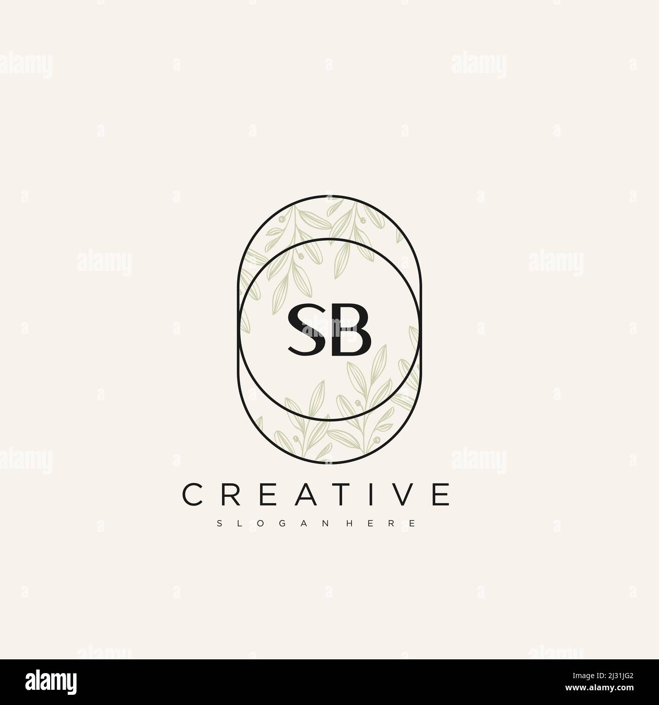 SB Initial Letter Flower Logo Template Vector premium vector Stock Vector