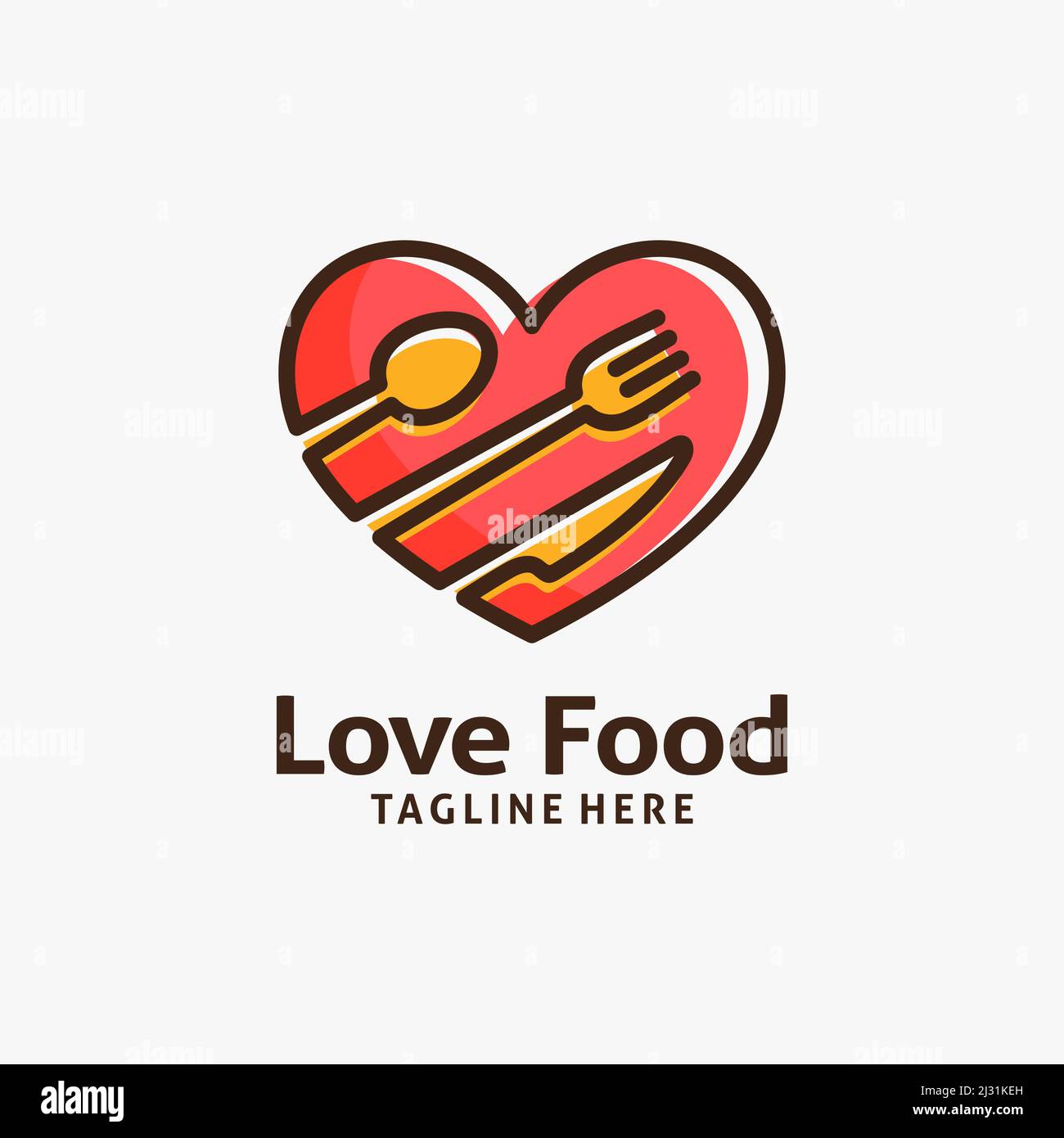 Love food logo design Stock Vector