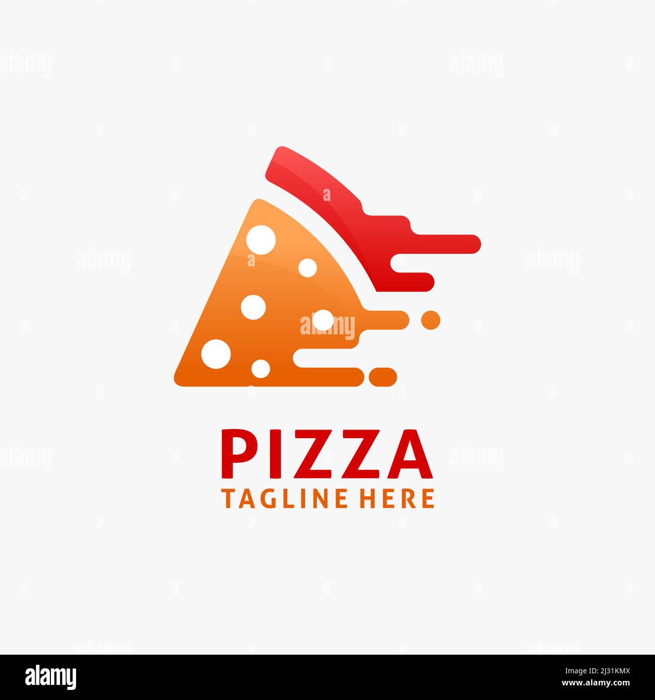 Fast pizza slices logo design Stock Vector