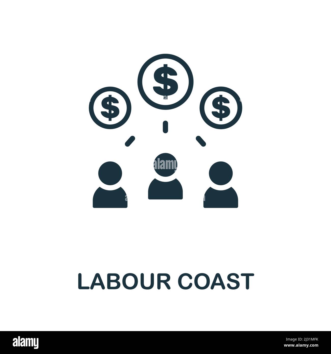 Labour Coast flat icon. Colored element sign from finance management ...