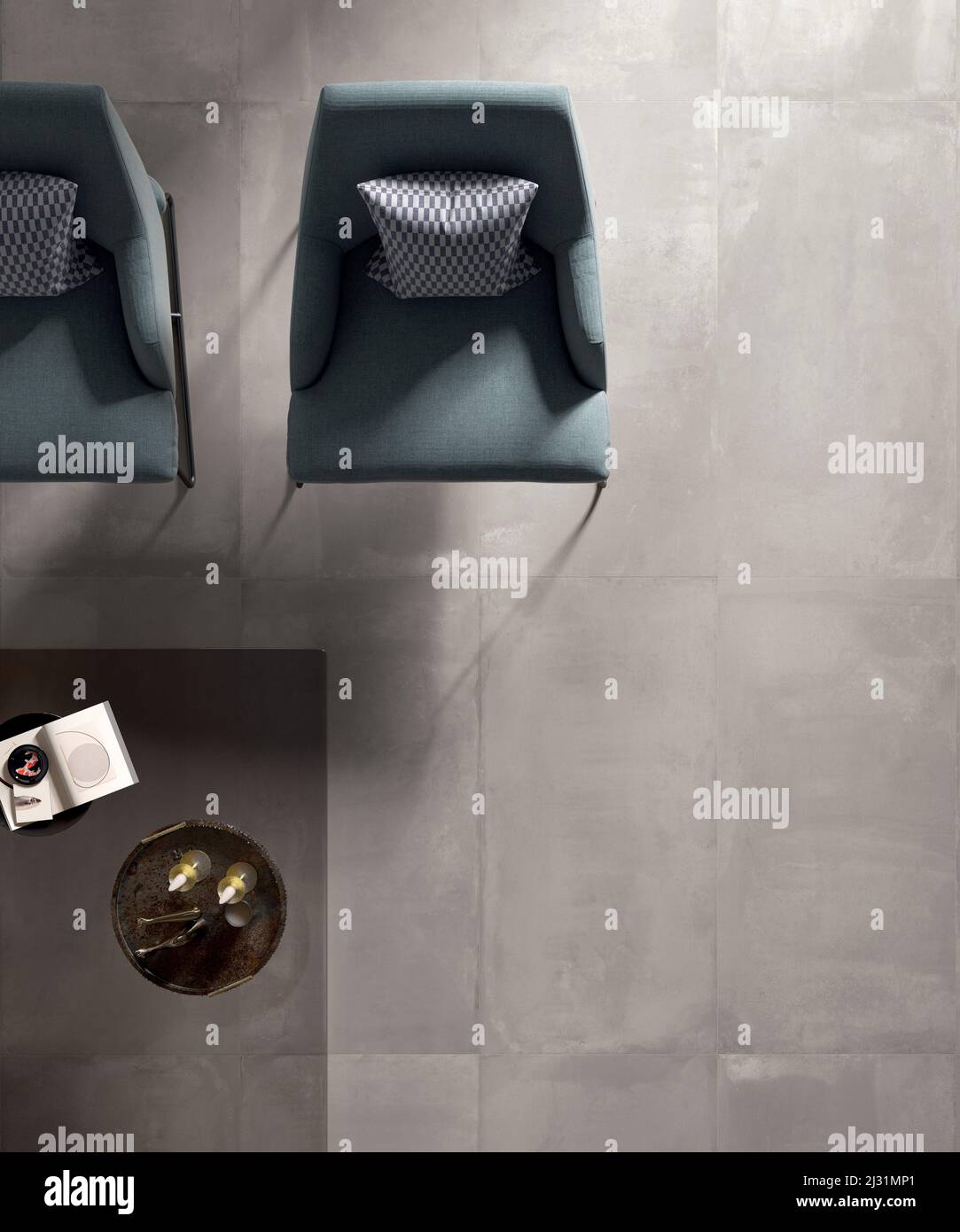 Modern interior design of room with elegant gray tiles, seamless ...