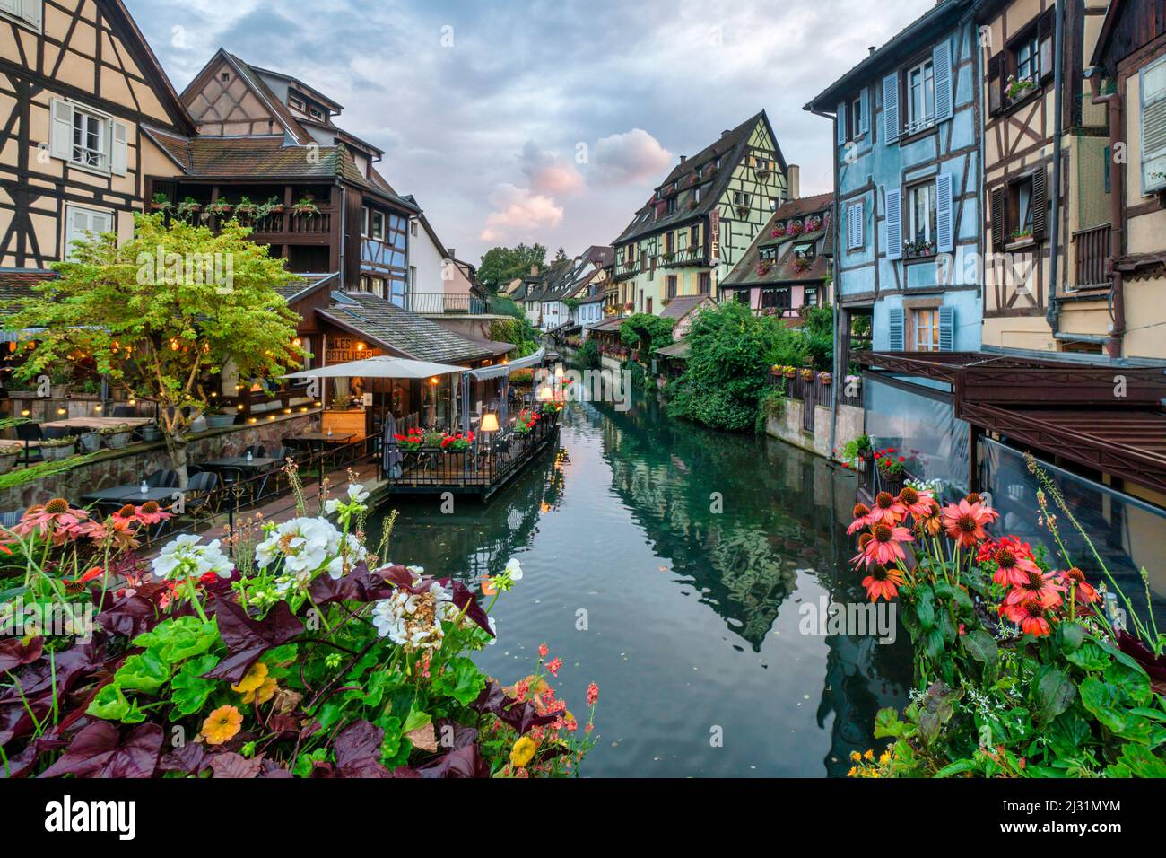 Half-timbered houses in Little Venice, Colmar, Alsace, France, Europe Stock Photo