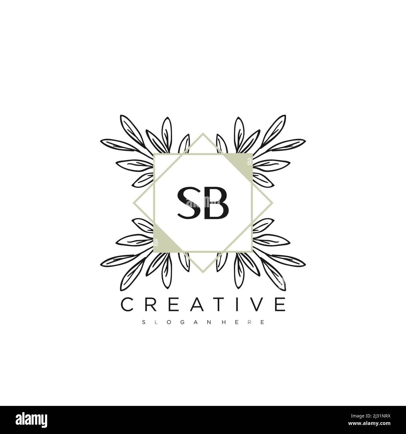 SB Initial Letter Flower Logo Template Vector premium vector Stock Vector